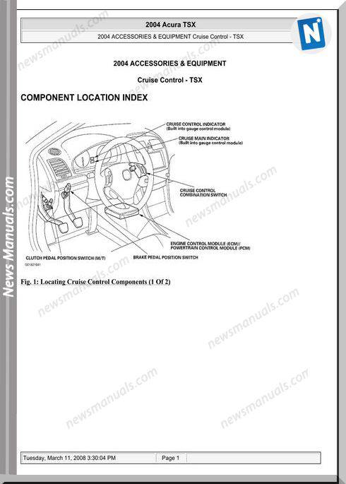 Acura Tsx Cruise Control Repair Manual