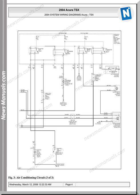 Acura Tsx System Wiring Diagrams 2003 2008