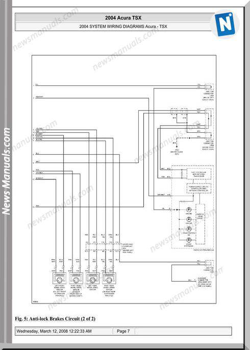 Acura Tsx System Wiring Diagrams 2003 2008