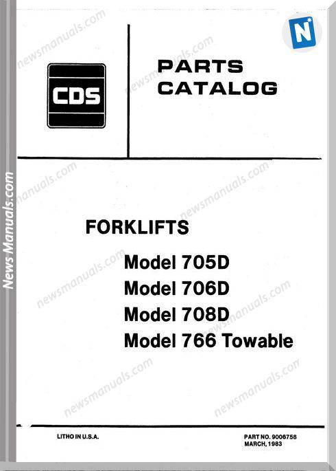Allis Chalmers 705 706 708D Forklift Parts Catalog