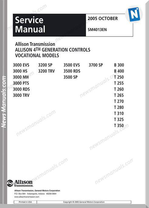 Allison Sm4014en Manual