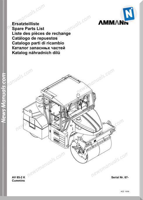 Ammann 0610 Av85 2 K Parts Catalogue