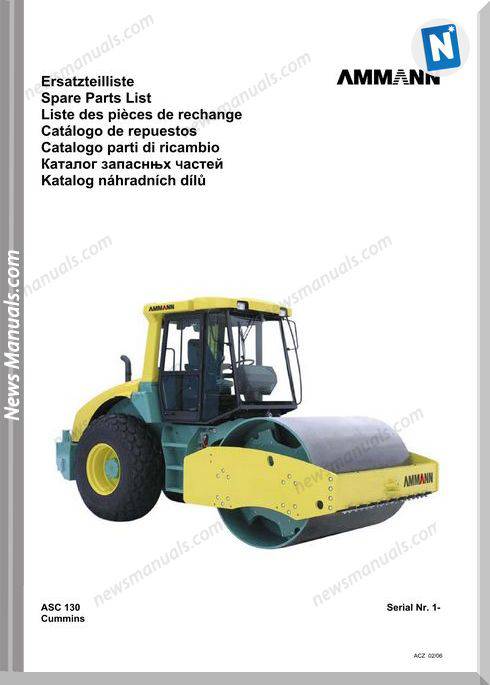 Ammann V0602 Asc130 Parts Catalogue