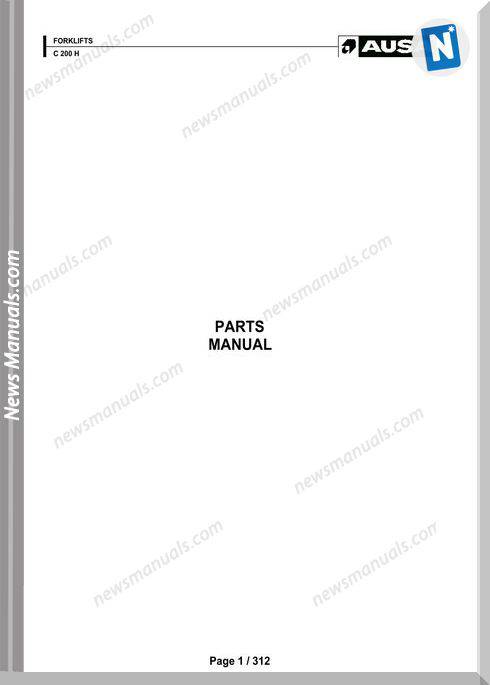Ausa Forklift Models C200H Parts Manual