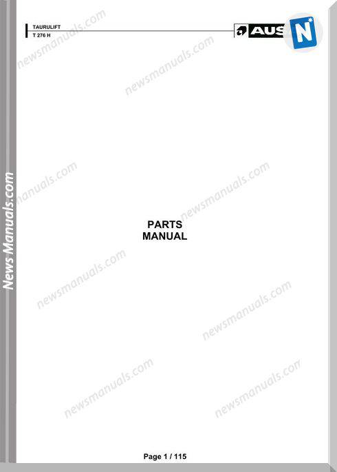 Ausa Forklift Models T276H Parts Manual