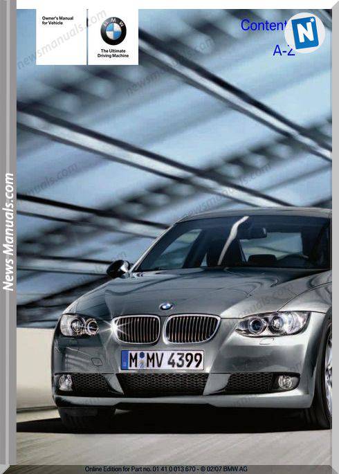 Bmw 3 Coupe Convertible With Idrive 2007 Owners Manual