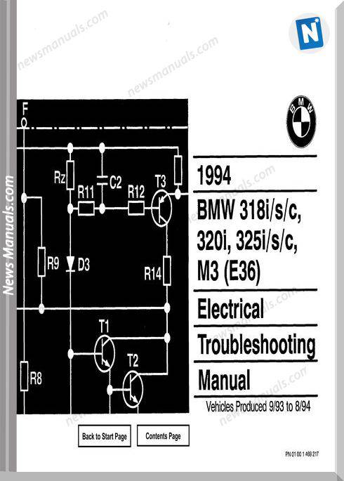 Bmw 318I S C 320I 325I S C 1994 Troubleshooting Manual
