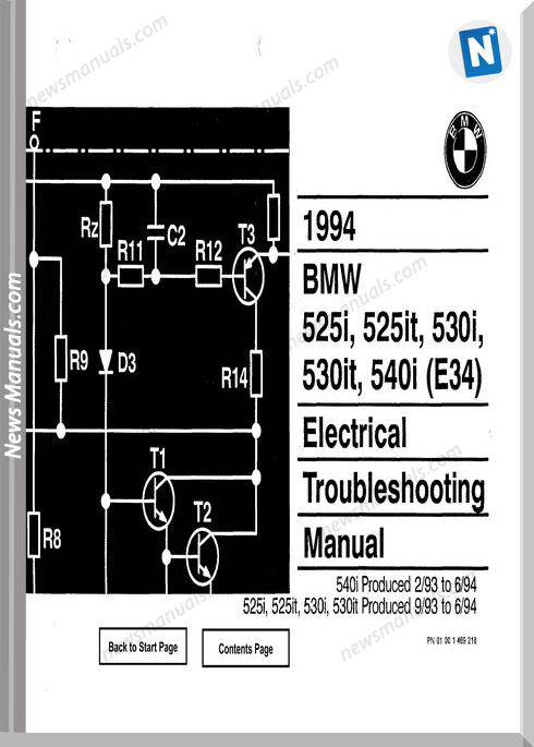 Bmw 525I 525It 530I 530It 540I 1994 Troubles Manual
