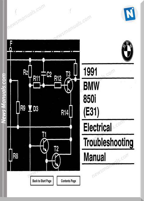 Bmw 850I 1991 Electrical Troubleshooting Manual