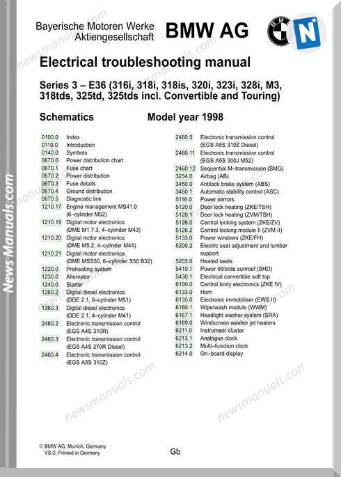 Bmw Electrical Troubleshooting Manual Series 3 1998