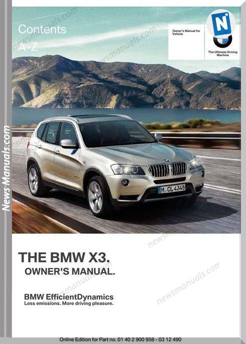Bmw X3 Series 2013 Owners Manual