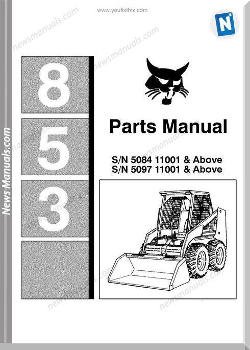 Bobcat 853 F Parts Manual For Skid Steer Loader Cd2