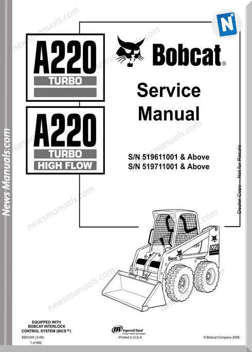 Bobcat A220 Turbo Service Manual