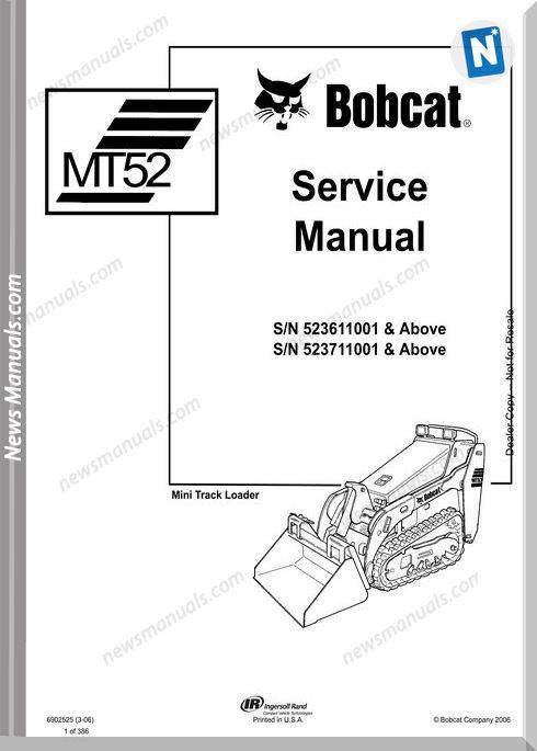 Bobcat Mt52 Service Manual