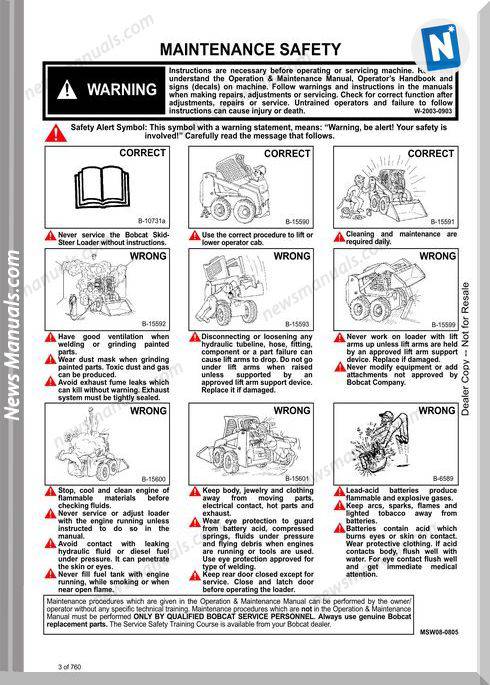 Bobcat S130 Skid Steer Loader Service Manual 6904121