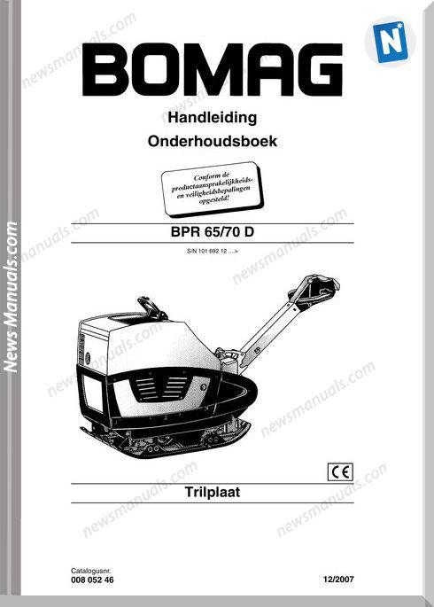 Bomag Bpr 65 70D Maintenance Manual