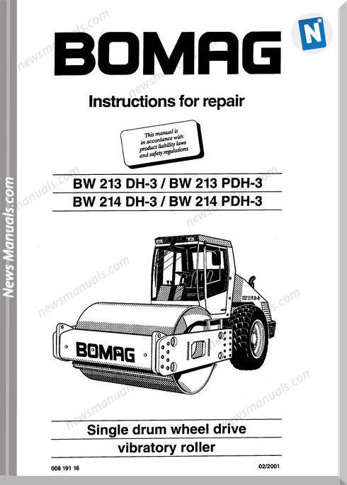 Bomag Bw213Dh-3,Bw213Pdh-3,Bw214Dh-3 Repair Manual