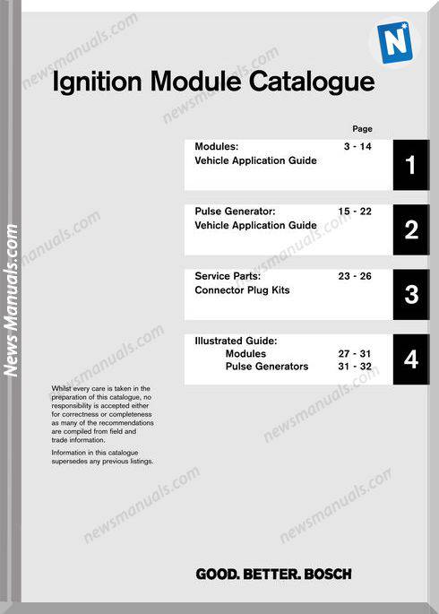 Bosch Ignition Module Catalogue