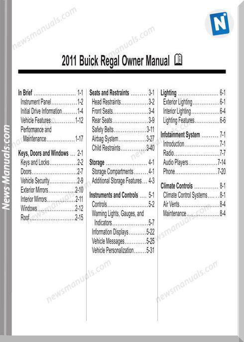 Buick 2011 Regal Owner Manual