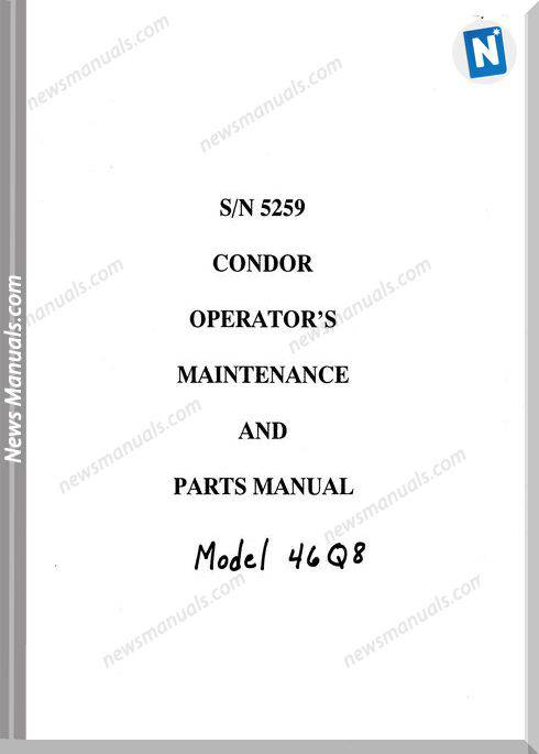 Calavar Condor 446Q8 Operators Maintenance Part Manual