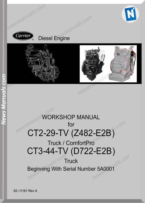 Carrier Ct2 29 Tv Z482 E2B Ct3 44 Tv D722 E2B Engine Workshop Manual