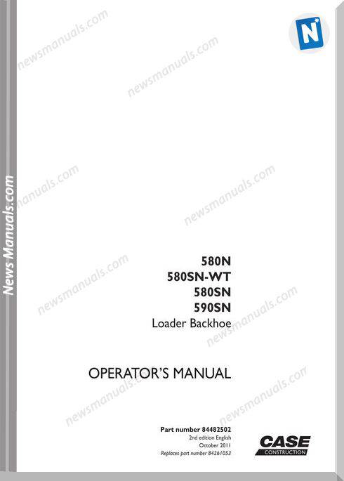 Case Backhoe Loader Model N Series Operator Manual