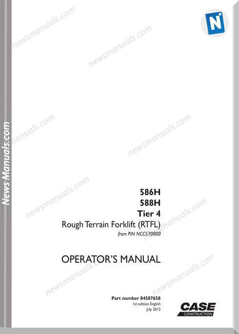 Case Forklift H Series Operators Manual
