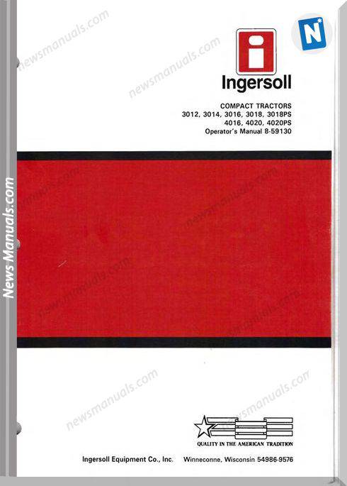 Case Ingersoll 3012,14,16,18,18Ps 4020 Operation Manual