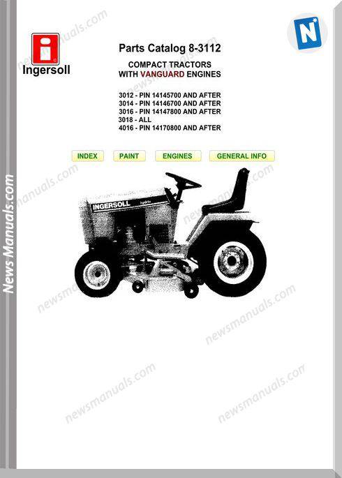 Case Ingersoll Tractor 3012-3014-3016-3018 Part Catalog