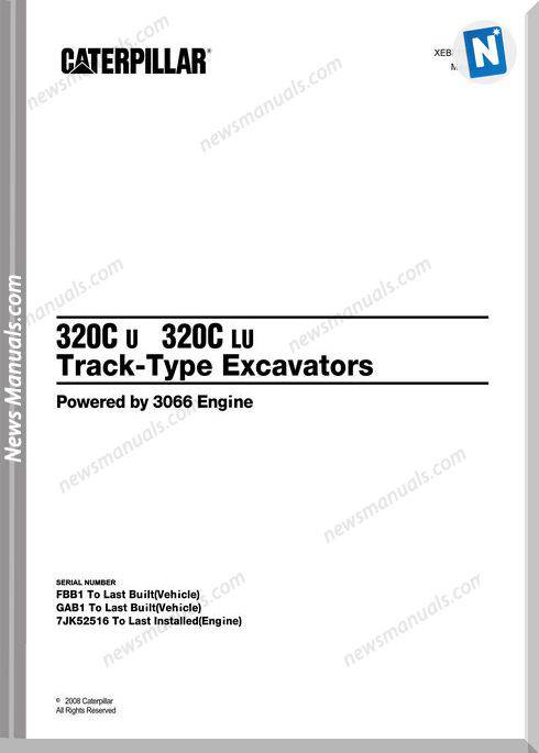 Caterpillar 320C U-320C Lu Excavator 2008 Part Manual