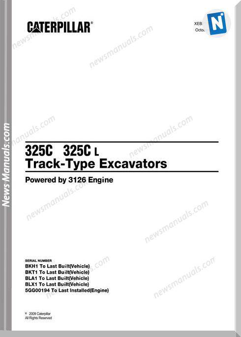 Caterpillar 325C-325C L Excavator 2009 Parts Manual