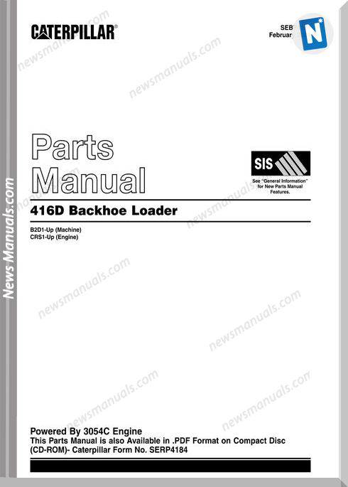Caterpillar 416D Models Backhoe Loader Parts Manuals