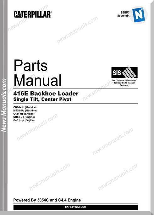 Caterpillar 416E Parts Manual 416E Backhoe Loader
