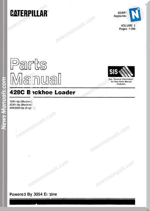 Caterpillar 428C Backhoe Loader Models Parts Manual