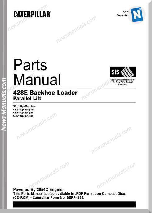Caterpillar 428E Models Parts Manual