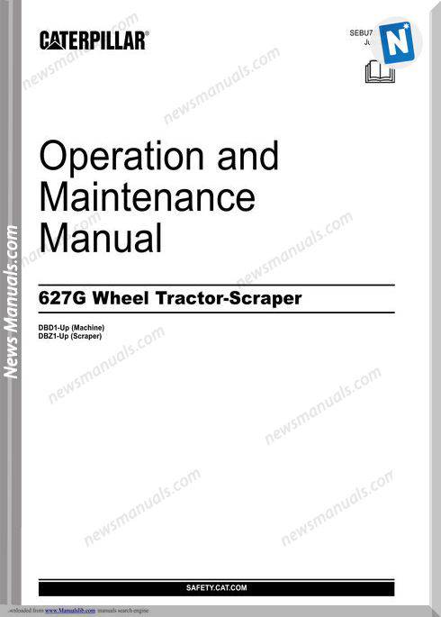 Caterpillar 627G Wheel Trator Scrape Maintenance Manual