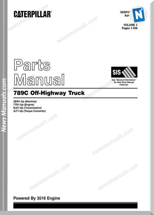 Caterpillar 789C Off-Highway Truck Parts Manual