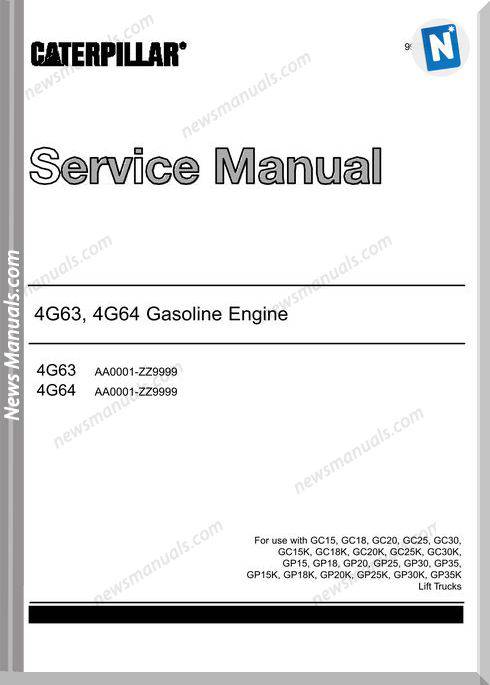 Caterpillar Engine 4G63 4G64 Gasoline Service Manual