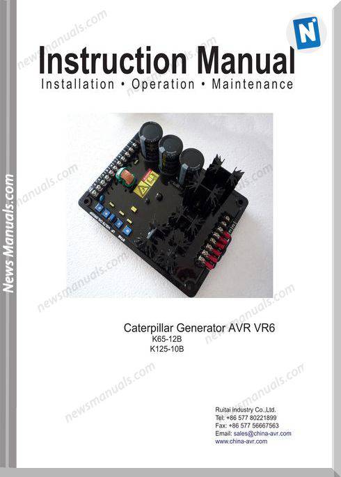 Caterpillar Generator Avr Vr6 Instruction Manual