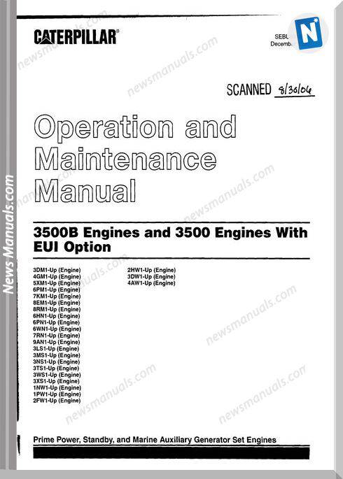 Caterpillar Maintenance Manual 3500B Engines S