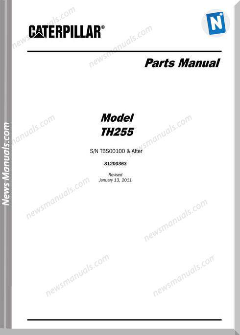 Caterpillar Model Th255 Parts Manual