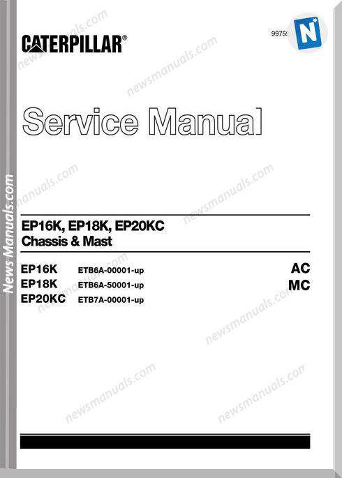 Caterpillar Service Manual 99759-62100 Sm Ep16K-20Kc