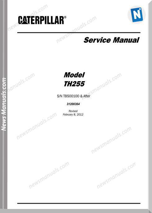 Caterpillar Th255 Telescpic Forklift Service Manual