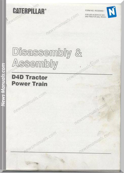 Caterpillar Tractor D4D Disassembly Assembly Reg00892