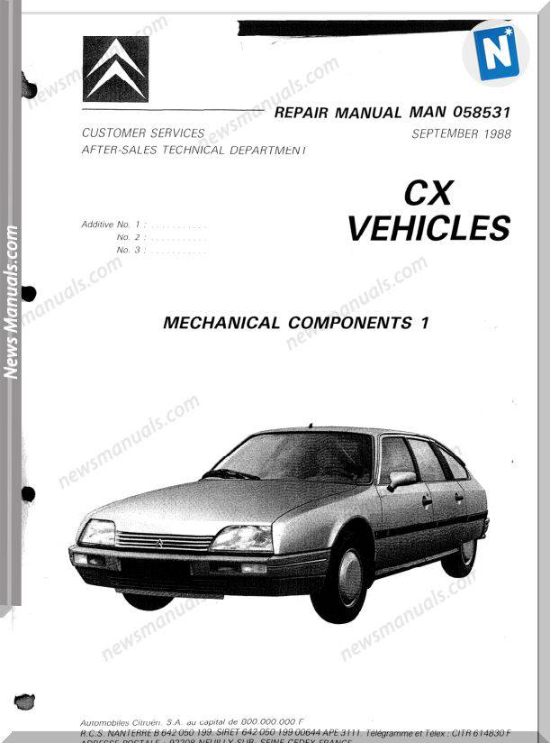 Citroen Cx Repair Manual 1988