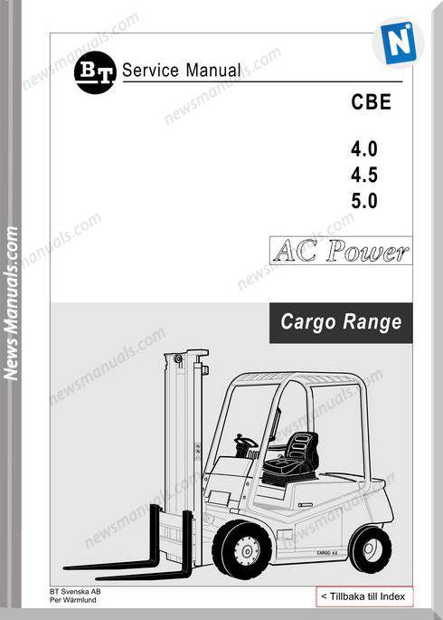 Clark Forklift Cargo Range Cbe 40-50 Ac Service Manual