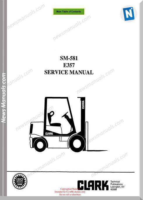 Clark models 581 Service Manual
