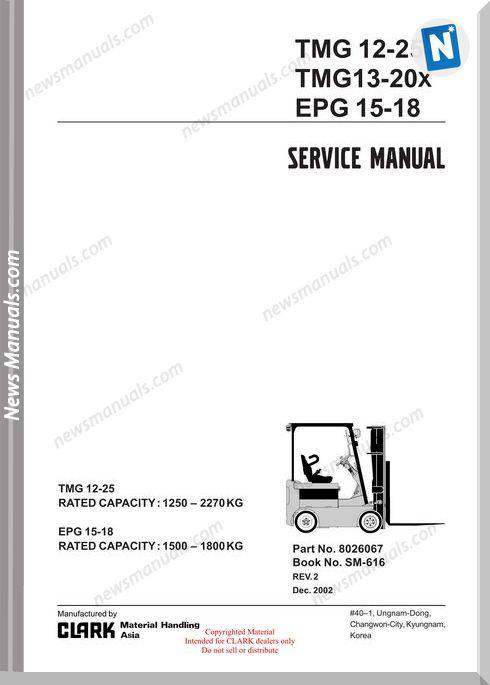 Clark models 616 Service Manual