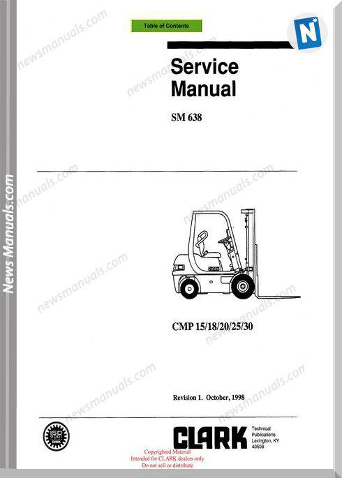 Clark models 638 Service Manual