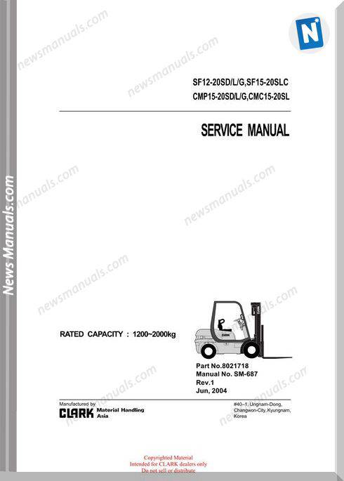 Clark models 687 Service Manual